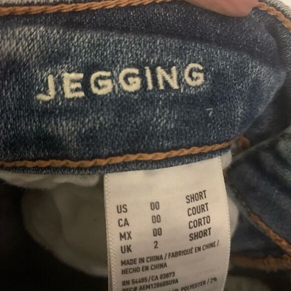 American Eagle distressed jeggings, size 00 short - Picture 7 of 14
